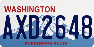 WA license plate AXD2648