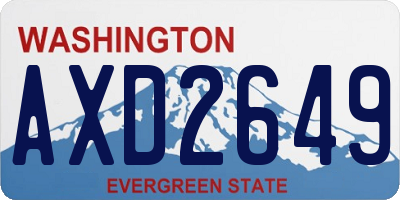 WA license plate AXD2649