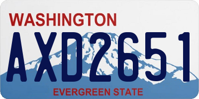 WA license plate AXD2651