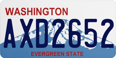 WA license plate AXD2652