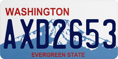 WA license plate AXD2653