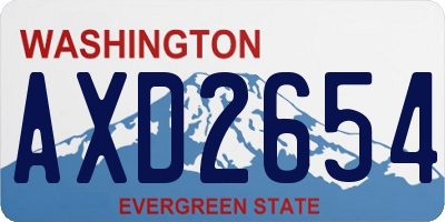 WA license plate AXD2654
