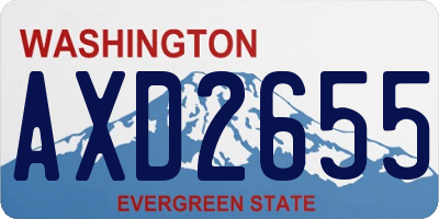 WA license plate AXD2655