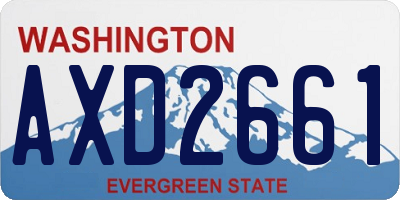 WA license plate AXD2661
