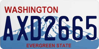 WA license plate AXD2665