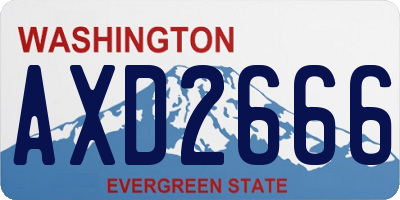 WA license plate AXD2666