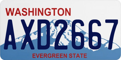 WA license plate AXD2667