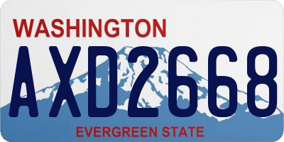 WA license plate AXD2668