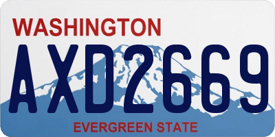 WA license plate AXD2669