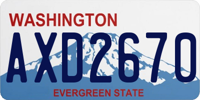 WA license plate AXD2670