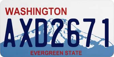 WA license plate AXD2671