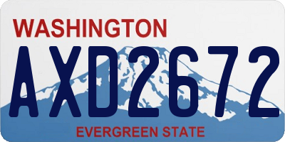WA license plate AXD2672