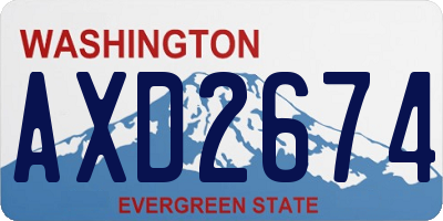 WA license plate AXD2674