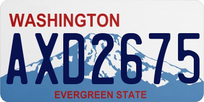 WA license plate AXD2675