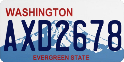 WA license plate AXD2678