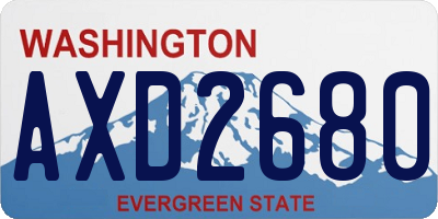 WA license plate AXD2680