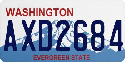 WA license plate AXD2684