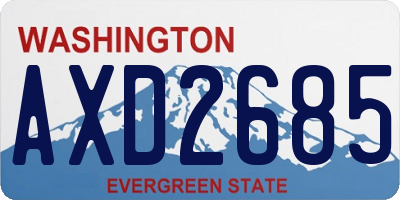 WA license plate AXD2685