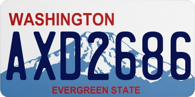 WA license plate AXD2686