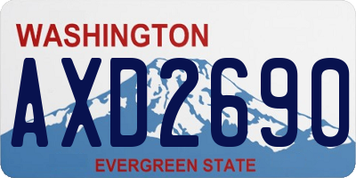 WA license plate AXD2690