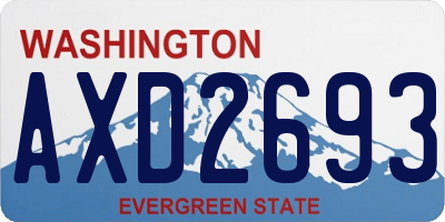 WA license plate AXD2693