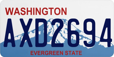 WA license plate AXD2694