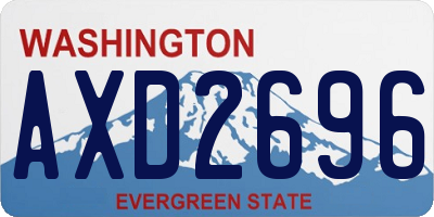 WA license plate AXD2696