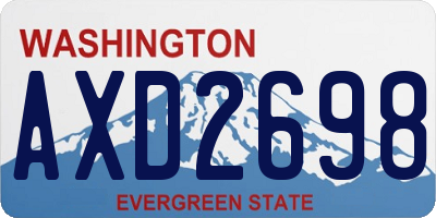 WA license plate AXD2698
