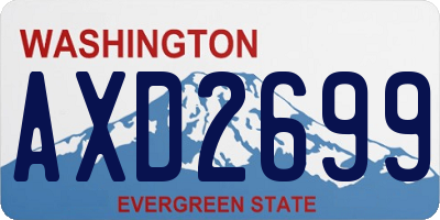 WA license plate AXD2699
