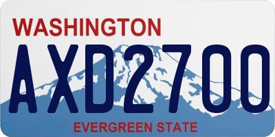 WA license plate AXD2700
