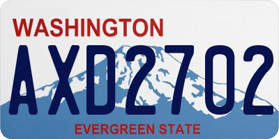 WA license plate AXD2702
