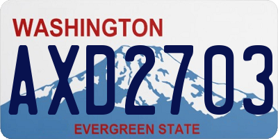 WA license plate AXD2703