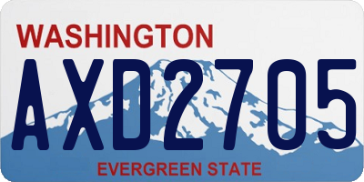 WA license plate AXD2705