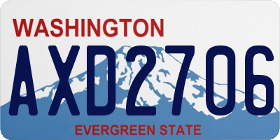 WA license plate AXD2706