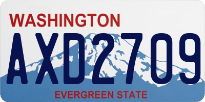 WA license plate AXD2709