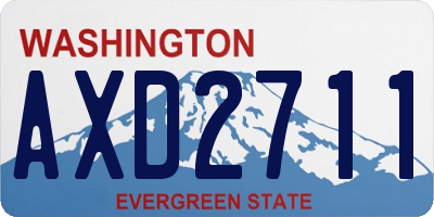 WA license plate AXD2711