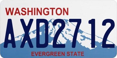 WA license plate AXD2712