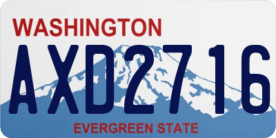 WA license plate AXD2716
