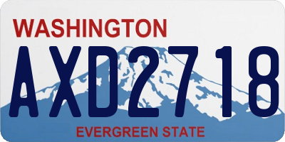 WA license plate AXD2718