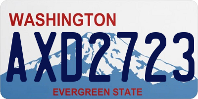 WA license plate AXD2723