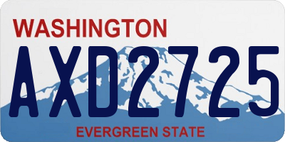 WA license plate AXD2725
