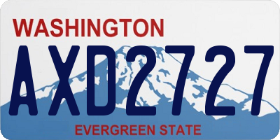 WA license plate AXD2727