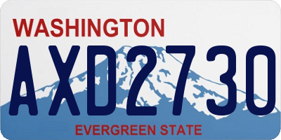 WA license plate AXD2730