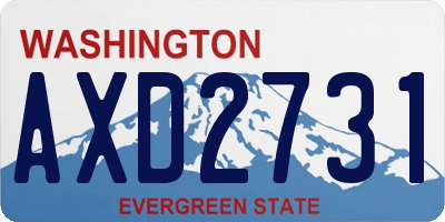 WA license plate AXD2731
