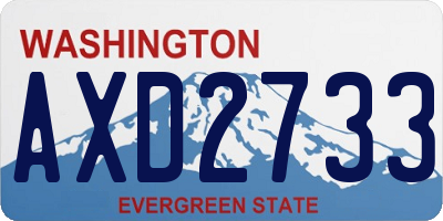 WA license plate AXD2733