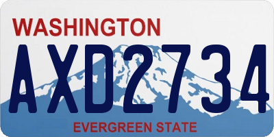 WA license plate AXD2734