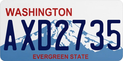 WA license plate AXD2735
