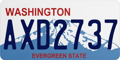 WA license plate AXD2737