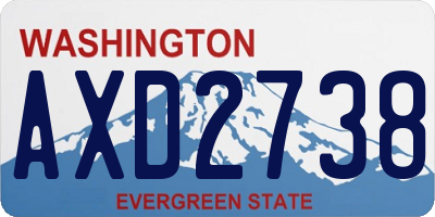 WA license plate AXD2738
