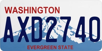 WA license plate AXD2740